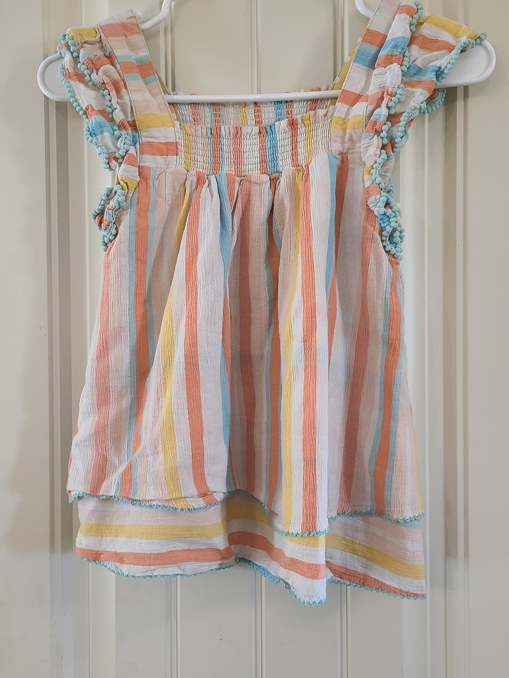 Matilda Jane Pastel Striped Ruffle Tank Top - Girl's Size 10